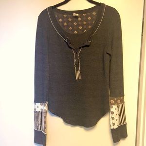 Free people thermal button up top